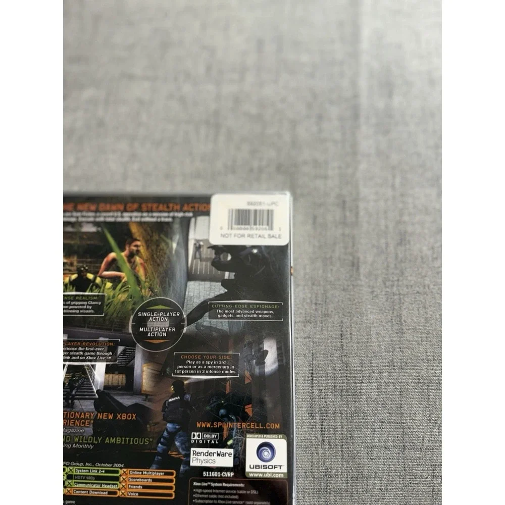 Vintage XBOX Live Splinter Cell Pandora Tomorrow Platinum Hits Sealed 2004 Teen